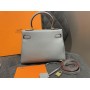 Модная женская кожаная сумка в стиле Hermes Kelly. Натуральная кожа Togo 32см арт1484