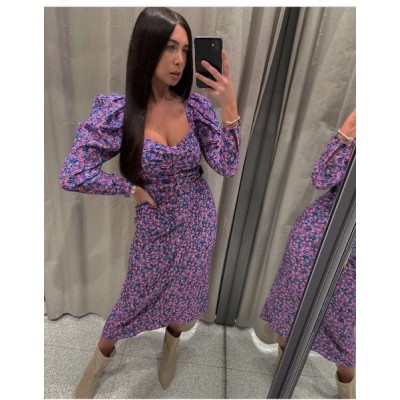 Платье Zara в ярком принте