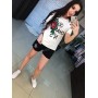Костюм женский шорты и футболка Chanel вышивка арт 0330-K
