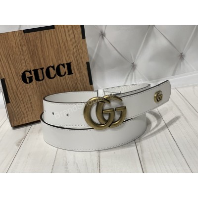 Ремень Gucci белый в подарочной коробке арт 20274