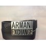 РЕМЕНЬ КОЖАНЫЙ  ARMANI EXCHANGE  мужской/женский чёрный ширина 4 см 0332