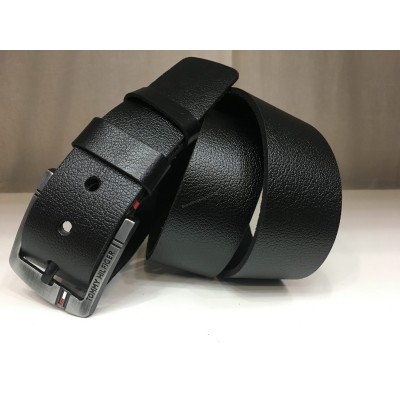 Кожаный ремень Tommy Hilfiger ширина 4,5см черный 1182