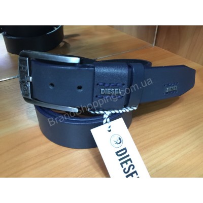 Ремень кожаный Diesel синий ширина 3,5см 0906 Ремень кожаный Diesel синий ширина 3,5см 0906