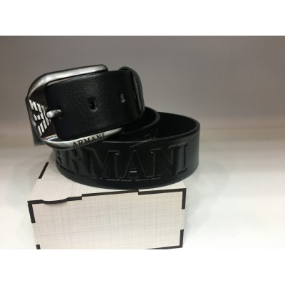 Кожаный ремень Armani 1188 ширина 4см черный
