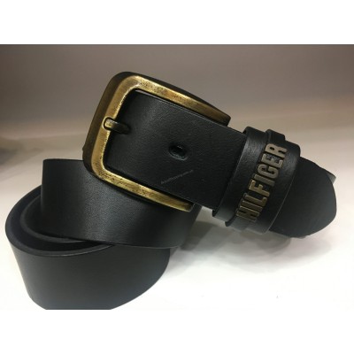 Кожаный ремень Tommy Hilfiger ширина 4см мужской/женский черный 1192