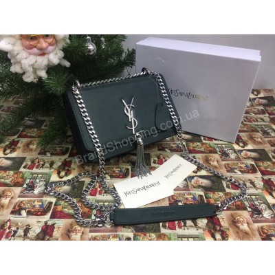 Кожаная сумка YSL green 0216s