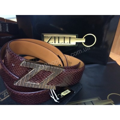 Кожаный ремень Zilli 1008 коричневый