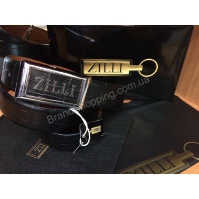 Кожаный ремень Zilli 1009 черный