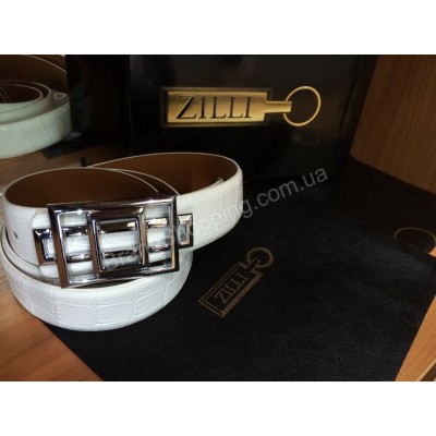 Кожаный ремень Zilli 1010 белый