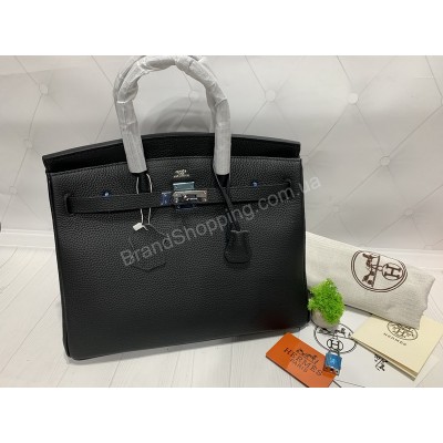 Сумка Hermes Birkin 35 см Биркин в черном цвете фурнитура серебро. Премиум класс арт 20412