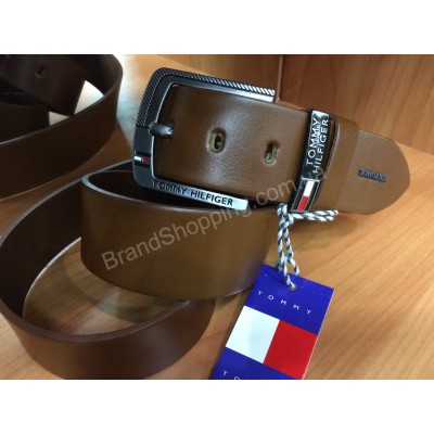 Кожаный ремень Tommy Hilfiger 1024 ширина 4,5см рыжий