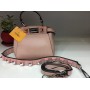 Кожаная женская сумочка Fendi small розовая 1204