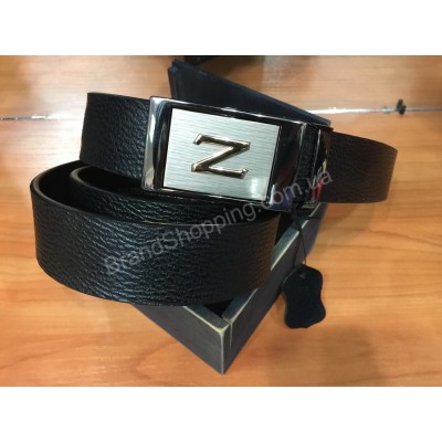 Кожаный ремень Zegna с автоматической пряжкой 1162