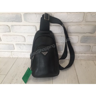 Мужская кожаная сумка-бананка Prada Lux 1836
