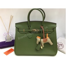 Брендовая сумочка Hermes Birkin 35см и 30 см в люкс качестве цвет зеленый 17841