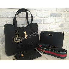 Удобная женская кожаная сумка 3в1 Gucci 0364s