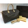 Сумка Louis Vuitton Speedy канва и кожа с номерным знаком арт 20159