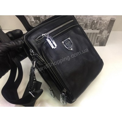 Мужская кожаная сумка Philipp Plein из натуральной кожи  1733