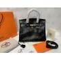 Сумка Hermes Birkin 30 см кожа страуса в черном цвете  арт 20294