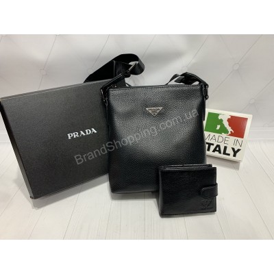 Мужская сумка Prada из натуральной кожи арт 21160