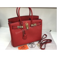 Сумочка Hermes Birkin 30см из телячьей кожи в красном цвете 1696