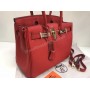 Сумочка Hermes Birkin 30см из телячьей кожи в красном цвете 1696