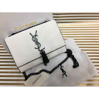 Кожаная стильная сумочка YSL white 1268