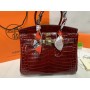 Сумка Hermes Birkin 30см крокодил натуральная кожа в красном цвете арт 21169