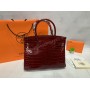 Сумка Hermes Birkin 30см крокодил натуральная кожа в красном цвете арт 21169