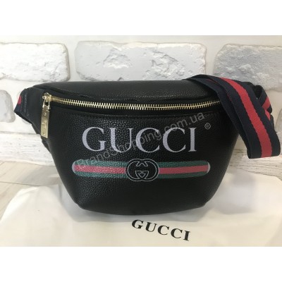 Сумка Gucci бананка унисекс люкс качество в черном цвете 1700