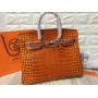 Сумка Hermes Birkin  рептилия 35 см копия класса ААА с номерным знаком арт 20173