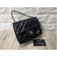 Сумочка Chanel Classic mini  из натуральной кожи в черном цвете  арт 20181