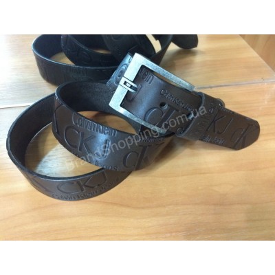 Кожаный ремень Calvin Klein Jeans 1109 коричневый ширина 4см