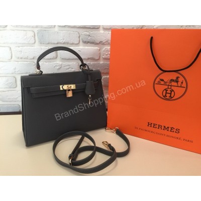 Женская сумочка Hermes Kelly Lux в сером цвете 1706