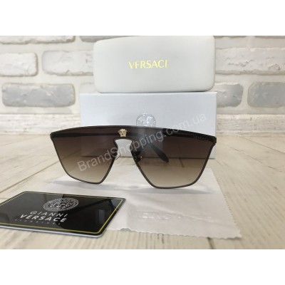 ХИТ 2018!!Шикарные солнцезащитные очки VERSACE  в коричневом цвете полный комплект 1760