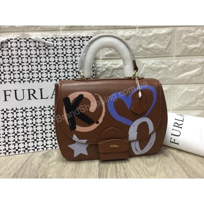 Сумка женская Furla из натуральной кожи в коричневом цвете арт 20234