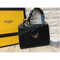 Шикарная женская сумочка Fendi класс ААА в черном цвете  из натуральная кожа арт 20235