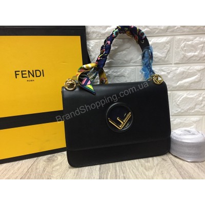 Шикарная женская сумочка Fendi класс ААА в черном цвете  из натуральная кожа арт 20235