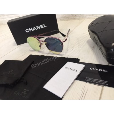 NEW 2018!!Очки солнцезащитные CHANEL зеркальные в полном комплекте 1733