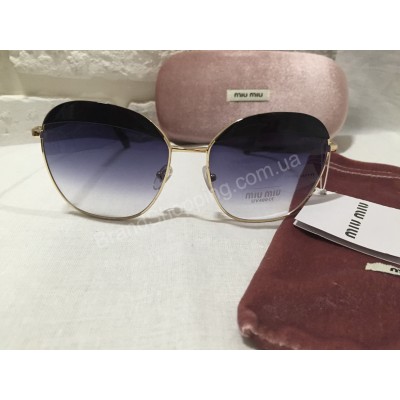 Солнцезащитные очки MIU MIU чёрно-серые в золотистой оправе OMU53NS1