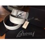 Кожаный ремень Brioni 1125 ширина 4см белый