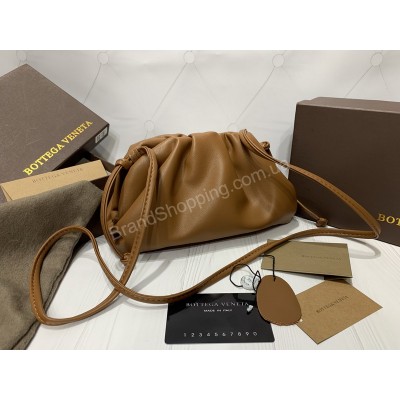 Сумка клатч Bottega Veneta pouch mini в рыжем цвете арт 20299