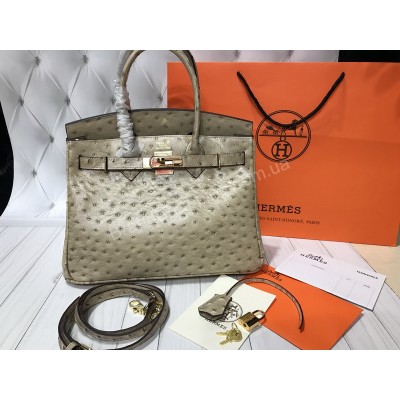 Сумочка Hermes Birkin 30см реплика эмитация кожи страуса арт 20534
