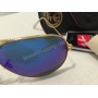 Солнцезащитные очки Ray Ban Aviator синие с оправа Gold 01494