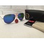 Солнцезащитные очки Ray Ban Aviator синие с оправа silver 01492