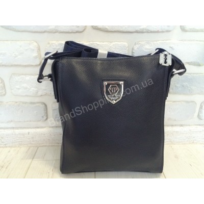 Мужская синяя кожаная сумка Philipp Plein 0071s