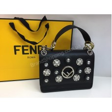 ХИТ! Ультра модная сумочка Fendi с камнями swarovski в черном цвете арт 20101