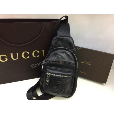 Новинка! Мужская сумка-бананка Gucci из натуральной кожи арт 20102