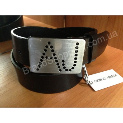 Кожаный ремень Armani Jeans 0624 ширина 4см мужской/женский черный