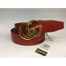 Кожаный ремень Gucci красный ширина 4 см 1339